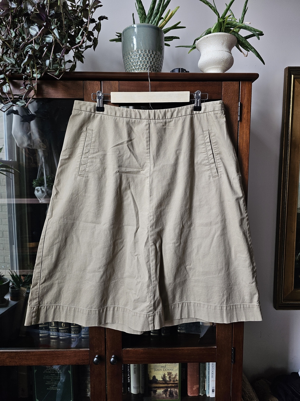 Boden | Khaki Cotton Midi Skirt